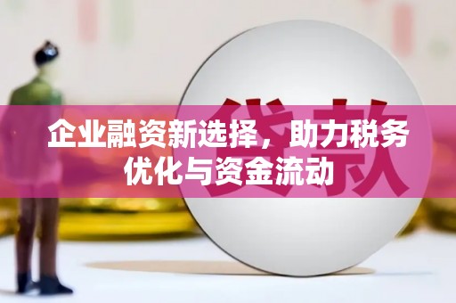 南京企业融资新选择，助力税务优化与资金流动