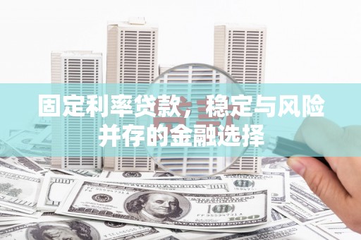 南京固定利率贷款，稳定与风险并存的金融选择