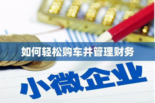 南京如何轻松购车并管理财务